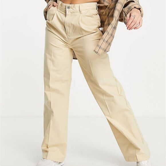 Levi's Premium Pleated High Loose Pants Beige Tan 26 X 30 Brand New Kakhi Tan - Picture 11 of 16